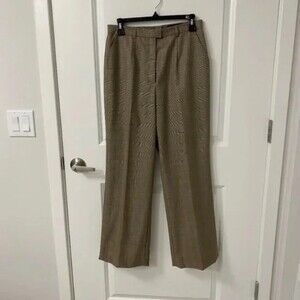 Escada Pure New Wool Pants. Brown Plaid. Size 38. Business Wear. Work Wear. Chic